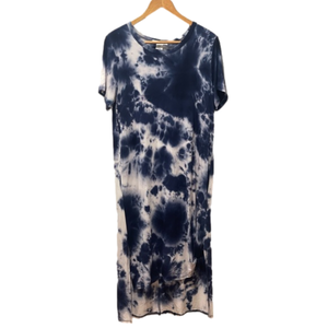 Women’s Large Tie Dye Sun Dress in Navy & White